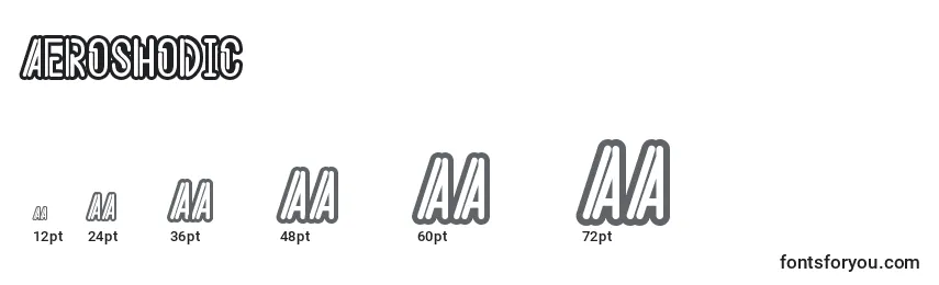 Размеры шрифта Aeroshodic