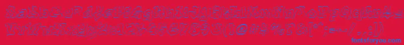 Aerosol Font – Blue Fonts on Red Background