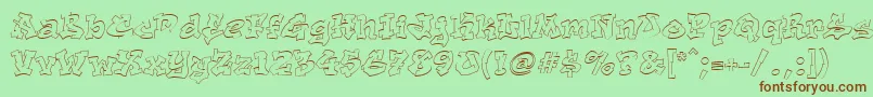 Aerosol Font – Brown Fonts on Green Background