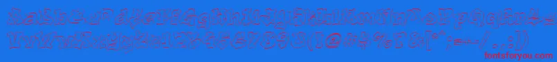 Aerosol Font – Red Fonts on Blue Background