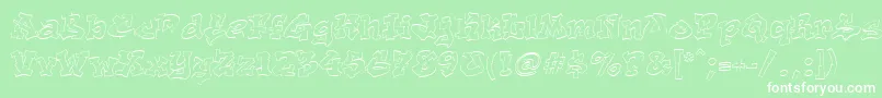 Aerosol Font – White Fonts on Green Background