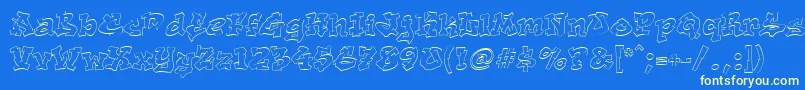 Aerosol Font – Yellow Fonts on Blue Background