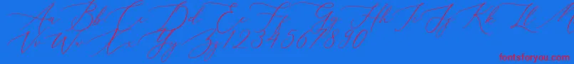 Aerotis-fontti – punaiset fontit sinisellä taustalla