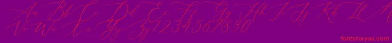 Police Aerotis – polices rouges sur fond violet