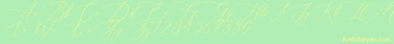 Aerotis Font – Yellow Fonts on Green Background