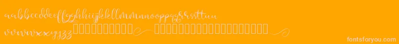 Aesteh-Schriftart – Rosa Schriften auf orangefarbenem Hintergrund