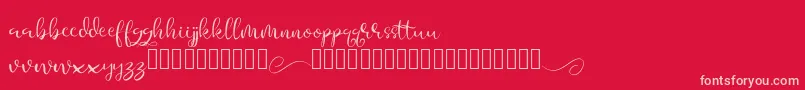 Aesteh Font – Pink Fonts on Red Background