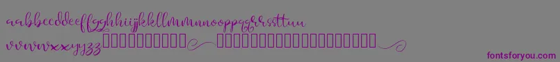 フォントAesteh – 紫色のフォント、灰色の背景