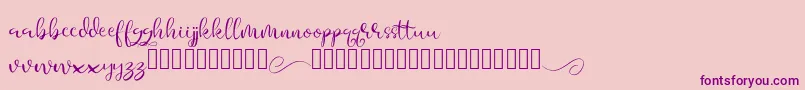 Aesteh-Schriftart – Violette Schriften auf rosa Hintergrund