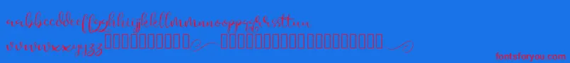 Aesteh Font – Red Fonts on Blue Background