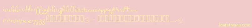 Aesteh Font – Yellow Fonts on Pink Background