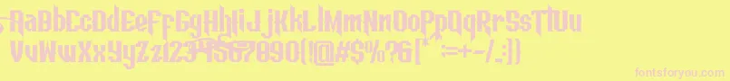 Aesthetic DEMO-fontti – vaaleanpunaiset fontit keltaisella taustalla