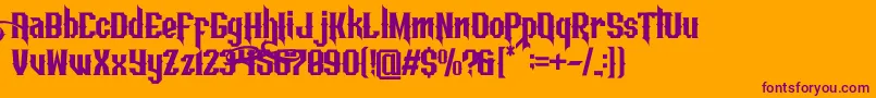 Шрифт Aesthetic DEMO – фиолетовые шрифты на оранжевом фоне