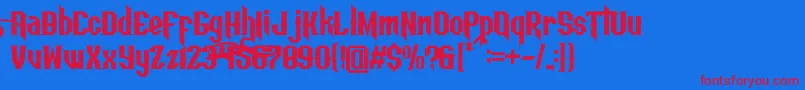 Шрифт Aesthetic DEMO – красные шрифты на синем фоне