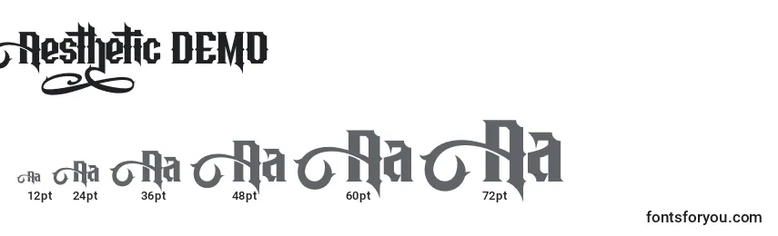 Größen der Schriftart Aesthetic DEMO