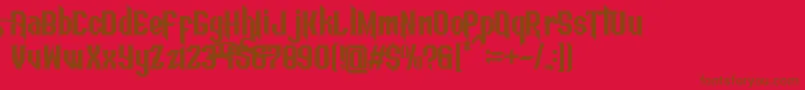 Aesthetic DEMO Font – Brown Fonts on Red Background