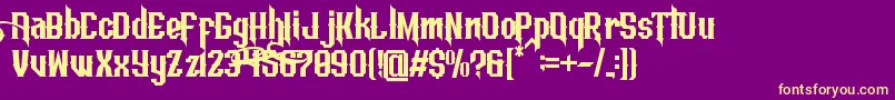 Aesthetic DEMO Font – Yellow Fonts on Purple Background