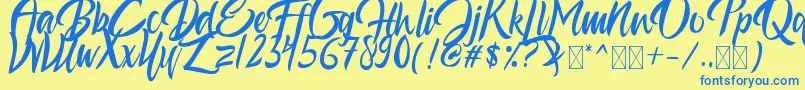 AestheticGelatinate Font – Blue Fonts on Yellow Background