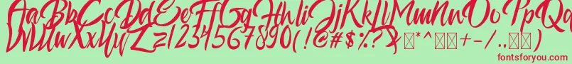 AestheticGelatinate Font – Red Fonts on Green Background