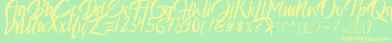 Шрифт AestheticGelatinate – жёлтые шрифты на зелёном фоне