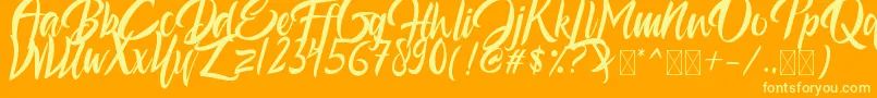 AestheticGelatinate Font – Yellow Fonts on Orange Background