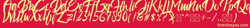 AestheticGelatinate Font – Yellow Fonts on Red Background