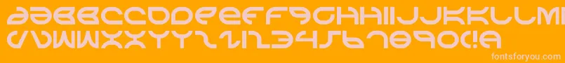 aetherfox-Schriftart – Rosa Schriften auf orangefarbenem Hintergrund
