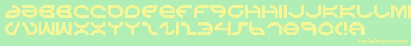 フォントaetherfox – 黄色の文字が緑の背景にあります