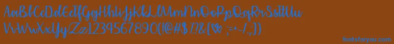 Affectionately Yours  フォントについての詳細 フォントAffectionately Yours   – 茶色の背景に青い文字