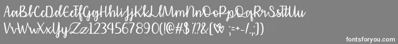 フォントAffectionately Yours   – 灰色の背景に白い文字