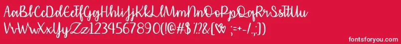 Affectionately Yours   Font – White Fonts on Red Background