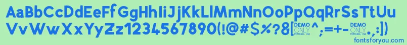 AirflyDemo Font – Blue Fonts on Green Background
