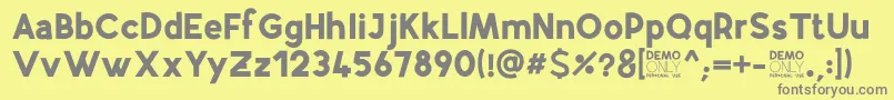 フォントAirflyDemo – 黄色の背景に灰色の文字