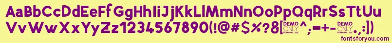 AirflyDemo Font – Purple Fonts on Yellow Background