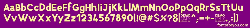 AirflyDemo Font – Yellow Fonts on Purple Background