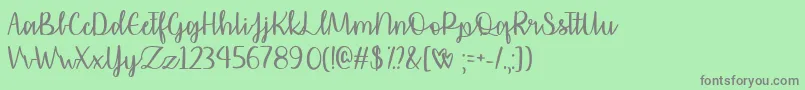Affectionately Yours   Font – Gray Fonts on Green Background