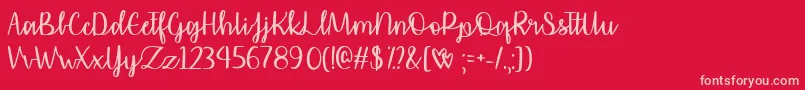 Affectionately Yours   Font – Pink Fonts on Red Background