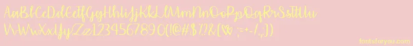 Police Affectionately Yours   – polices jaunes sur fond rose
