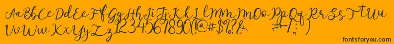 afnolyca-Schriftart – Schwarze Schriften auf orangefarbenem Hintergrund