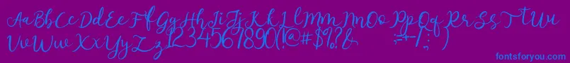 afnolyca Font – Blue Fonts on Purple Background