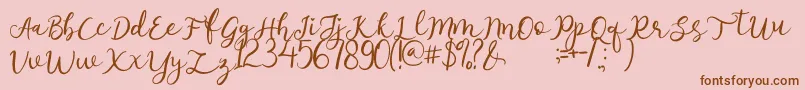 afnolyca Font – Brown Fonts on Pink Background