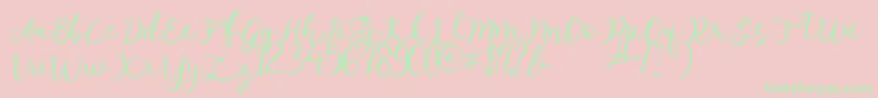 afnolyca-Schriftart – Grüne Schriften auf rosa Hintergrund