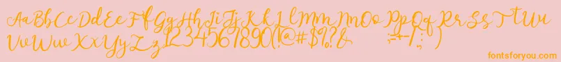 afnolyca-Schriftart – Orangefarbene Schriften auf rosa Hintergrund