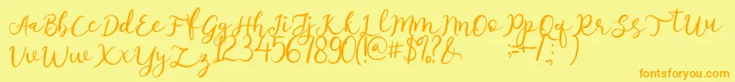 afnolyca Font – Orange Fonts on Yellow Background