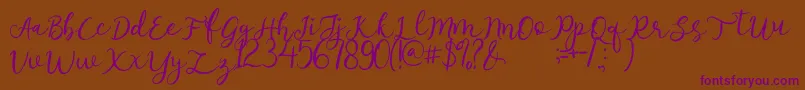 afnolyca Font – Purple Fonts on Brown Background