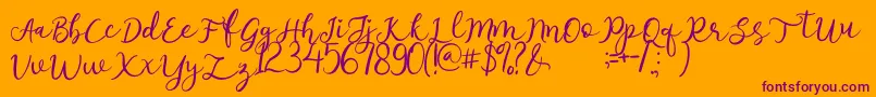 afnolyca Font – Purple Fonts on Orange Background