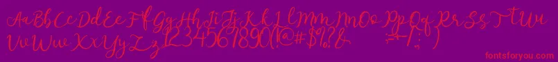 afnolyca Font – Red Fonts on Purple Background