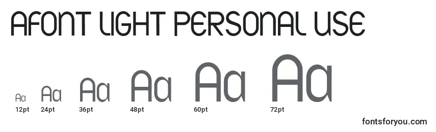 AFONT LIGHT PERSONAL USE   Font Sizes