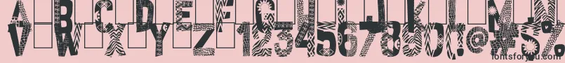 フォントAfrican Style – ピンクの背景に黒い文字