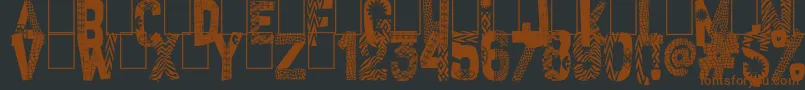 African Style-fontti – ruskeat fontit mustalla taustalla